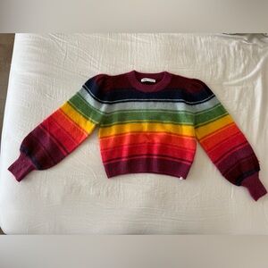 Zara Multicolor Striped Crew Neck Sweater